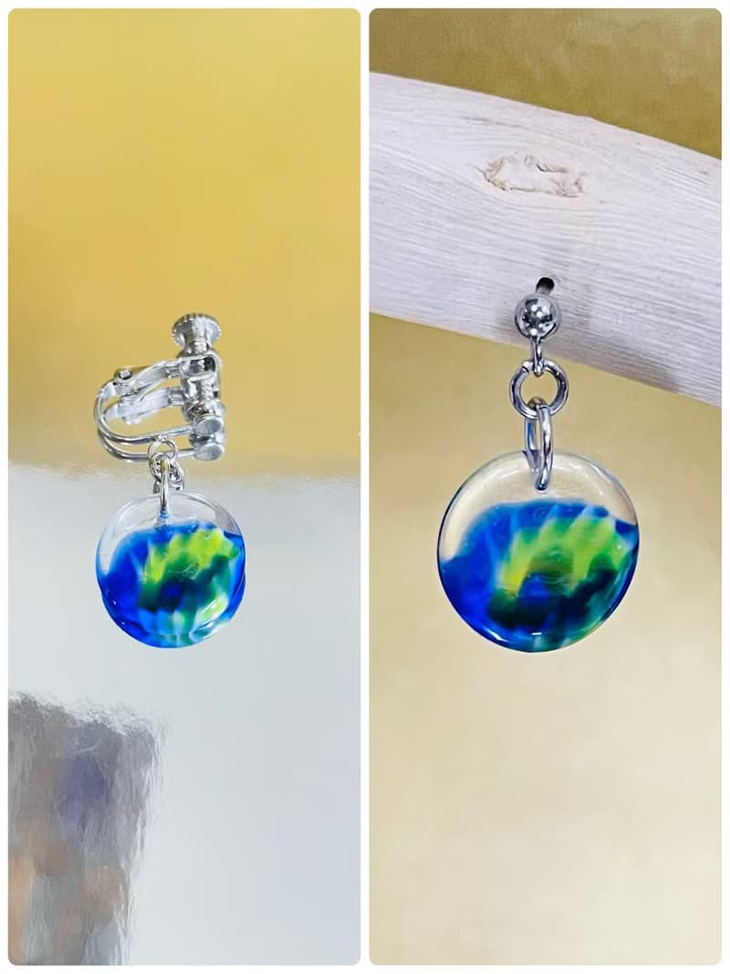 琉璃耳環 單邊1只 夾式耳環 窗花復古耳環 手作飾品 醫療鋼耳環