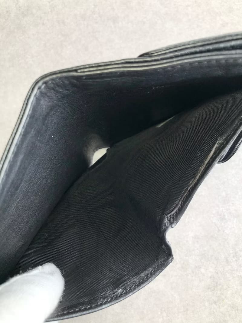 【 日本直送　名牌中古包 】CHANEL シャネル 財布 ブラック ココマーク レザー 2つ折り vintage ヴィンテージ オールド twdca6