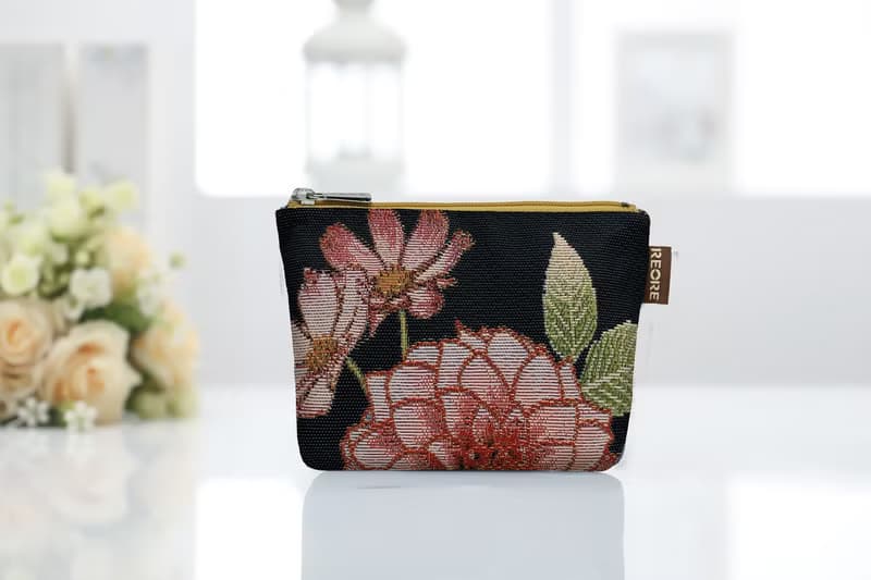 中零錢包 防潑水 平織緹花  賞夜菊