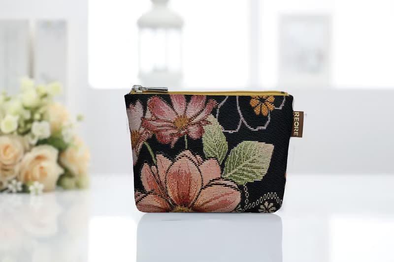 中零錢包 防潑水 平織緹花  賞夜菊