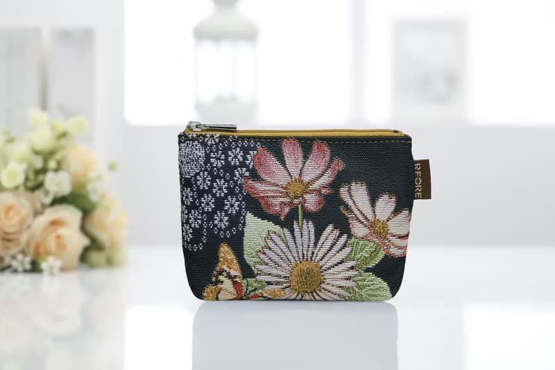 中零錢包 防潑水 平織緹花  賞夜菊