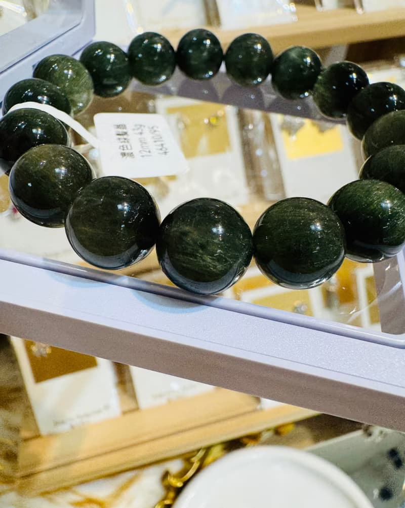 小精品天然森林濃色綠髮晶12mm43g主財富事業清除身體負面