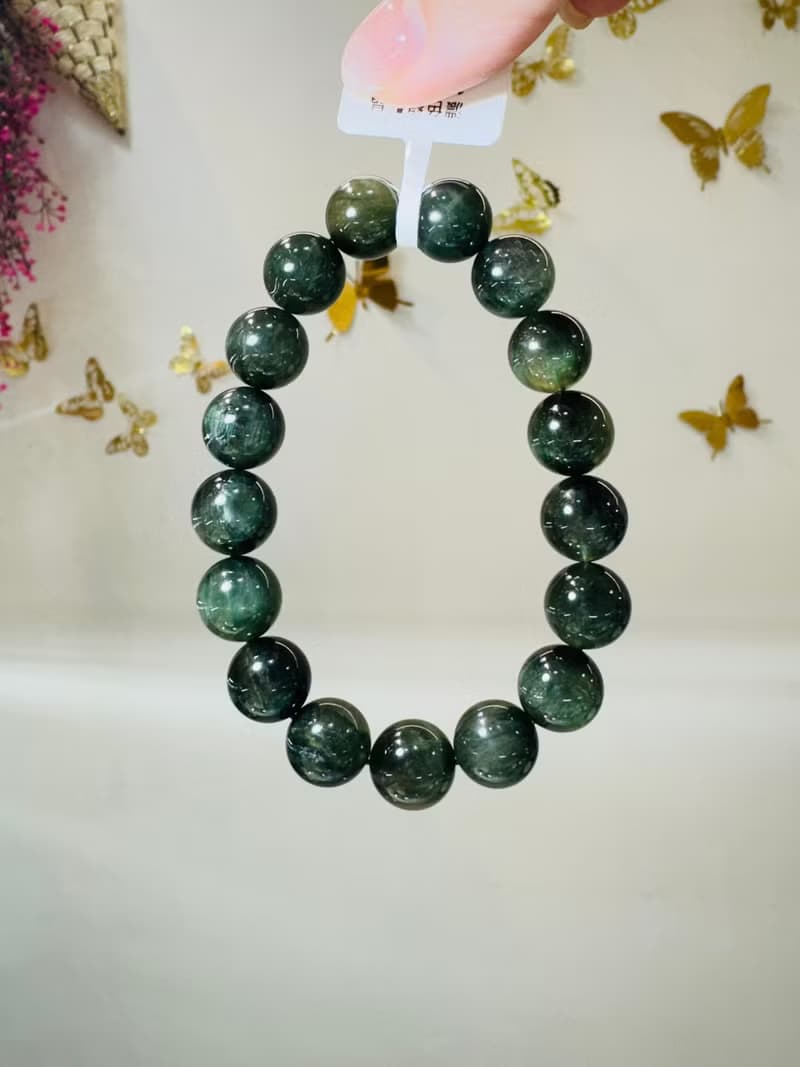 小精品天然森林濃色綠髮晶12mm43g主財富事業清除身體負面