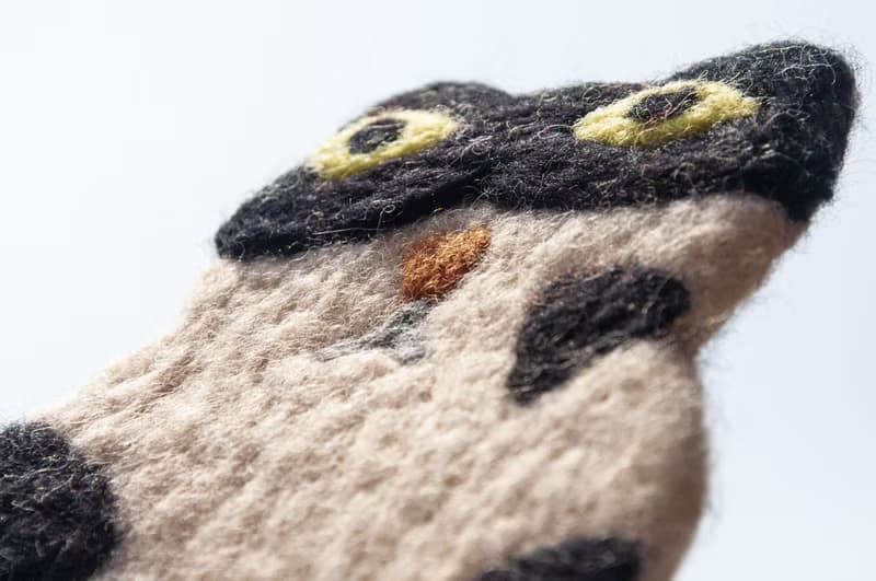 波希米亞森林系羊毛氈杯墊 動物濕氈杯墊-眼鏡貓咪毛孩子吸水杯墊