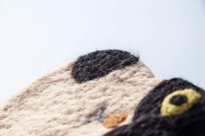 波希米亞森林系羊毛氈杯墊 動物濕氈杯墊-眼鏡貓咪毛孩子吸水杯墊