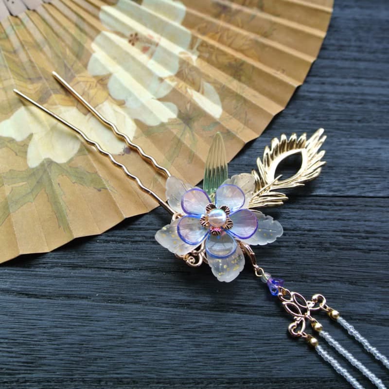【墨徽閣】展翼小髮釵(藍色款)-八色