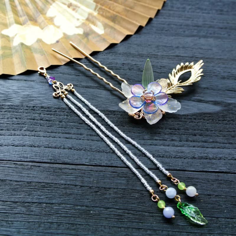【墨徽閣】展翼小髮釵(藍色款)-八色
