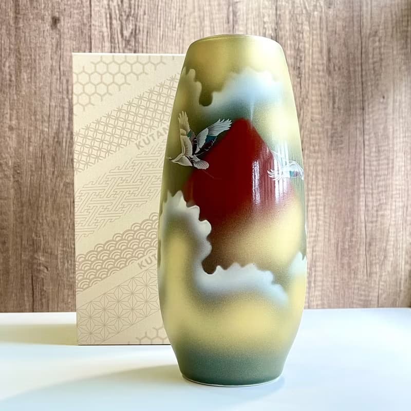 【入厝禮】九谷燒-8號寸胴花瓶 赤富士