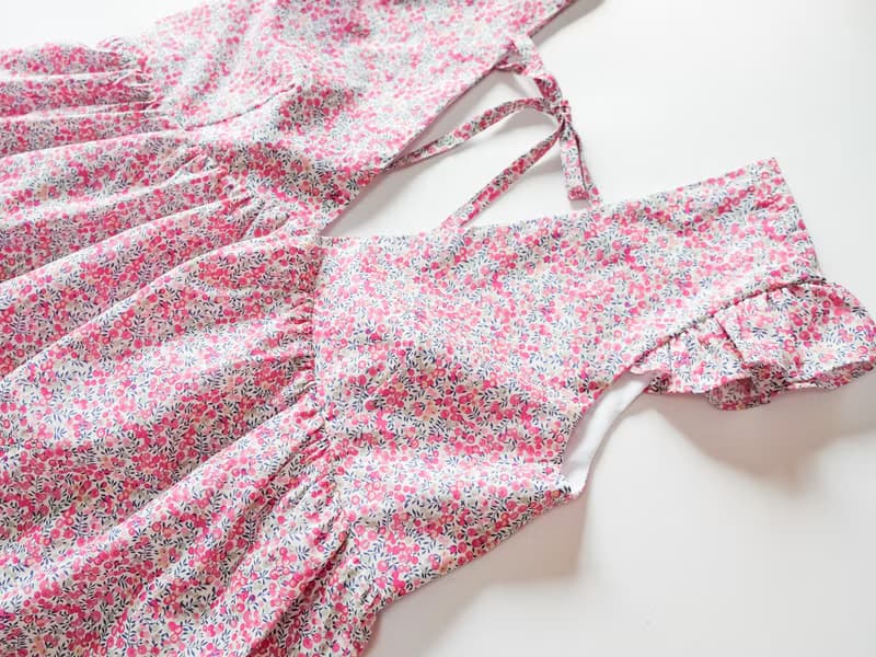 英國LIBERTY FABRICS Daisy法式浪漫花卉綁帶連身洋裝(大人款)