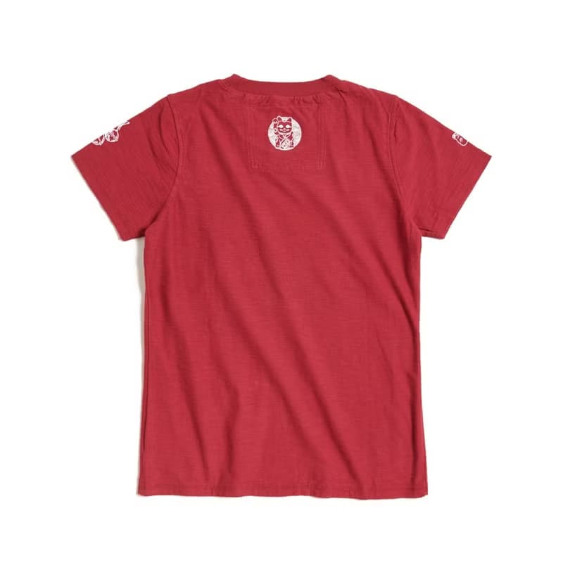 江戶勝 日系 女裝 招財貓短袖T恤(暗桔色) #上衣