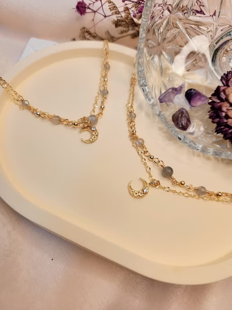 閃耀愛情【灰】-灰月光石 溫柔 撫慰心靈 編織雙鍊手鍊