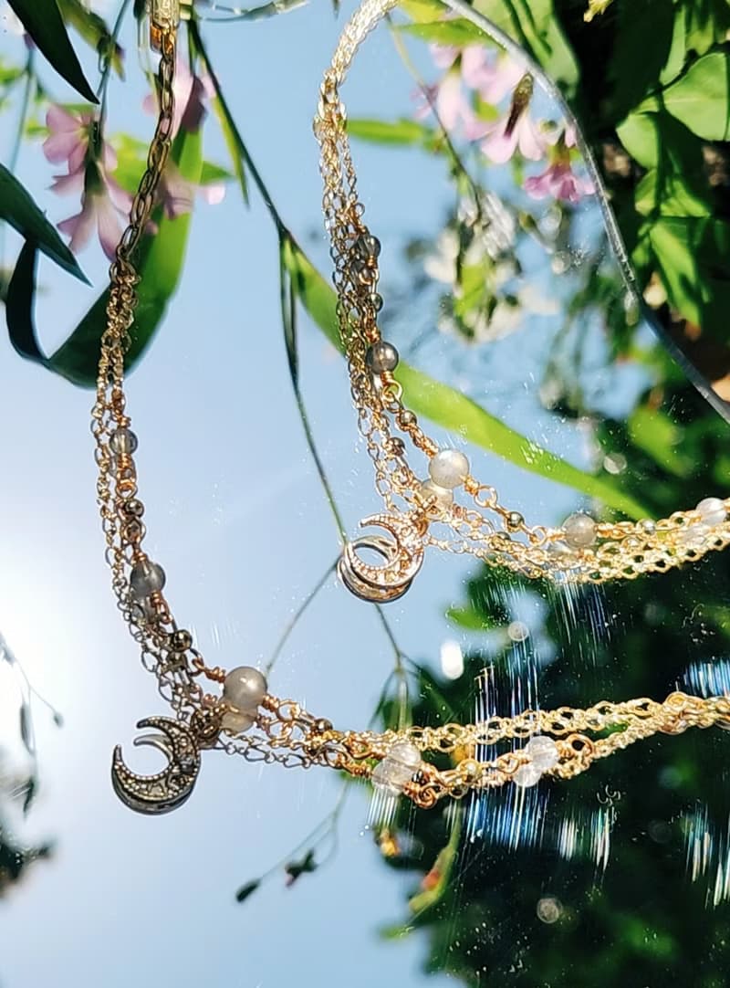 閃耀愛情【灰】-灰月光石 溫柔 撫慰心靈 編織雙鍊手鍊