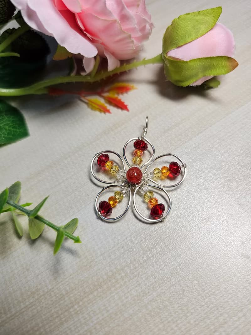 【葉綠舒手作】繁花似錦/金屬線編織/節日/禮物/飾品/項鍊/手作