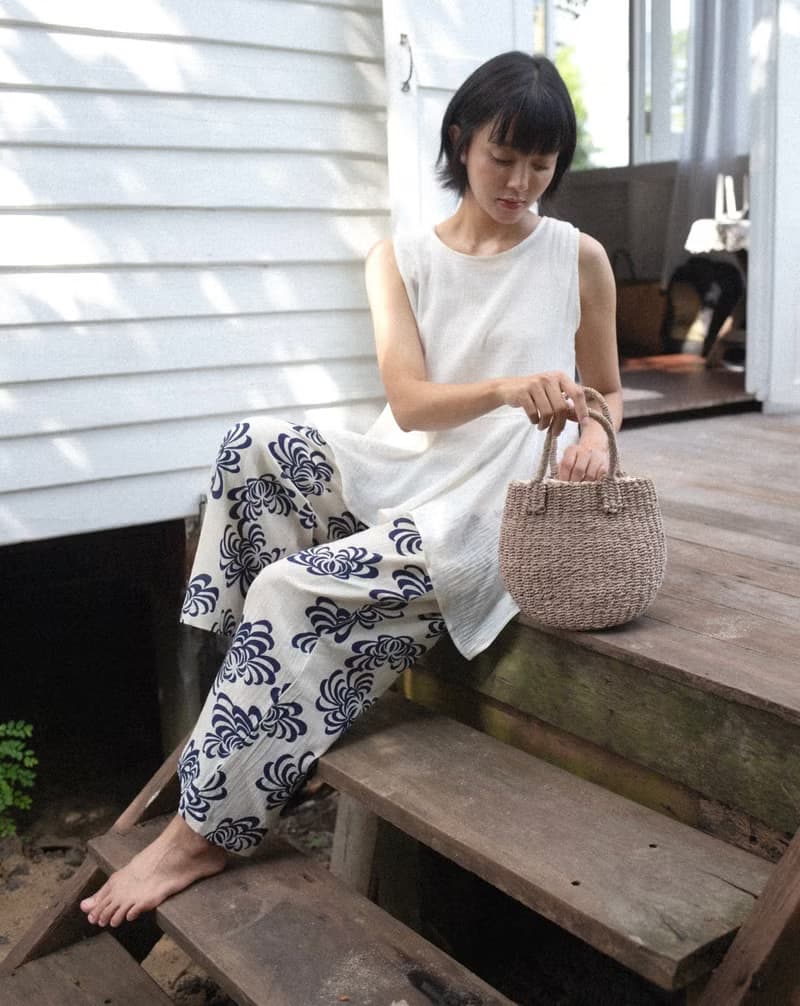 Mulmul blue marigold wide pant