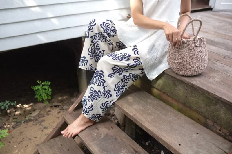 Mulmul blue marigold wide pant