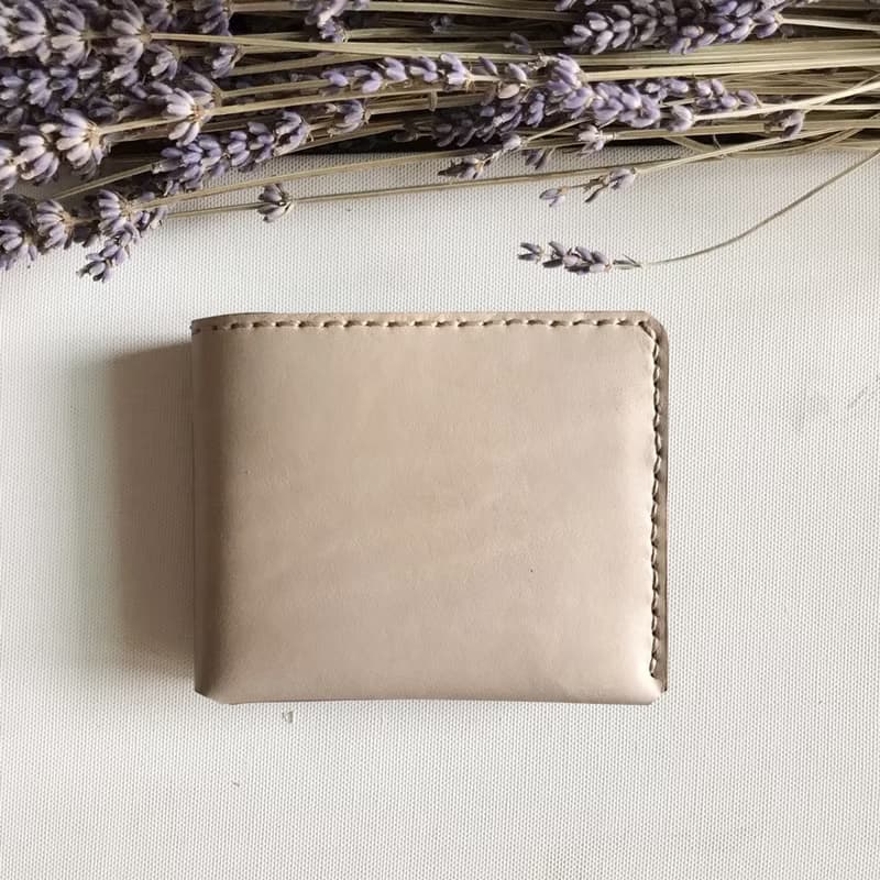 真皮短夾│手工皮夾│植物鞣革│原皮色