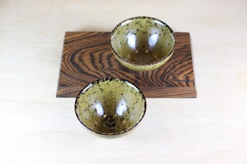 【母親節禮物】鱔黃 天目釉 對杯 茶碗 鶯歌名家葉敏祥作品