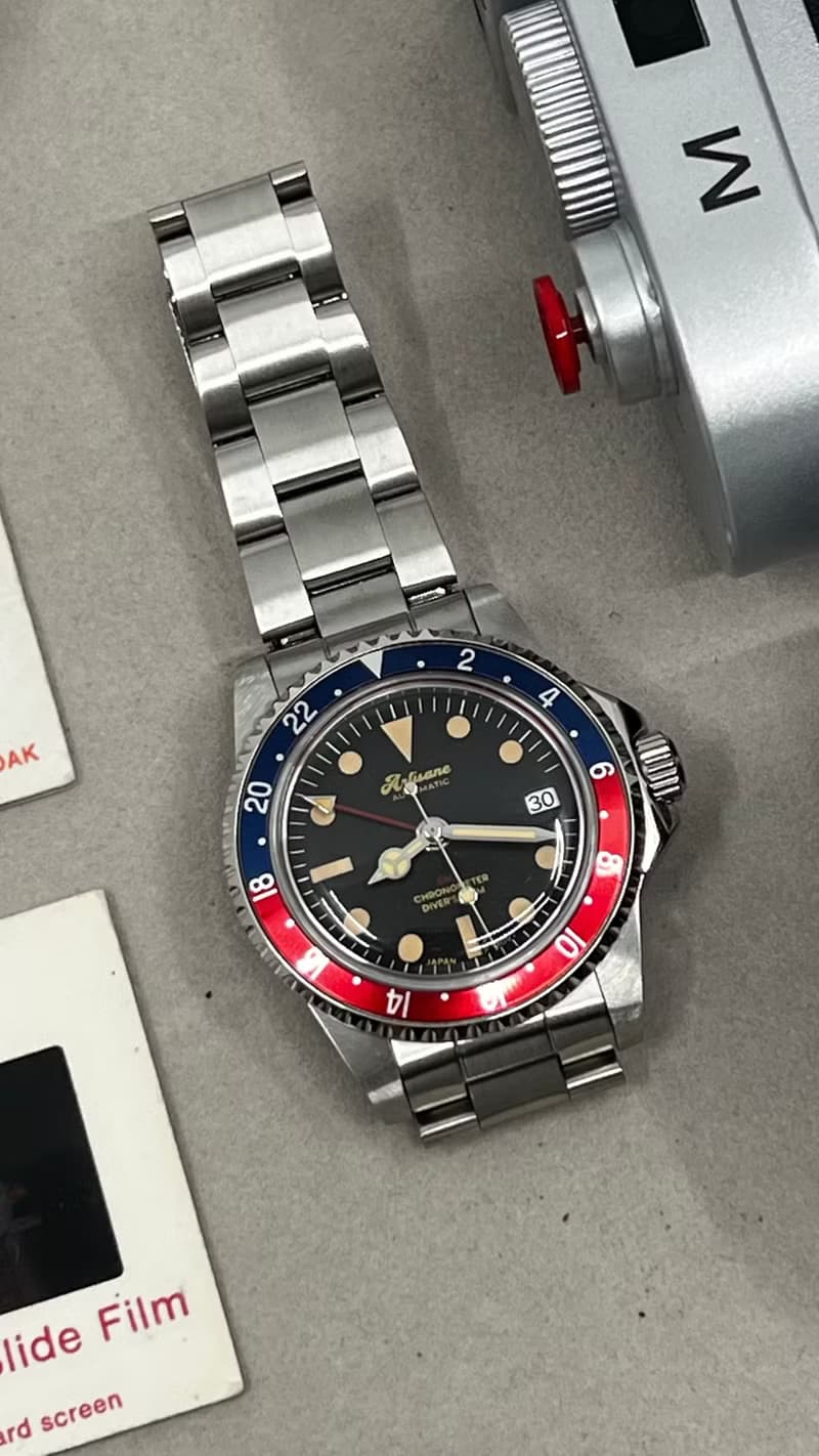 Artisane 復古風蠔式全自動 GMT 潛水錶, 兩地時計手錶, Watches