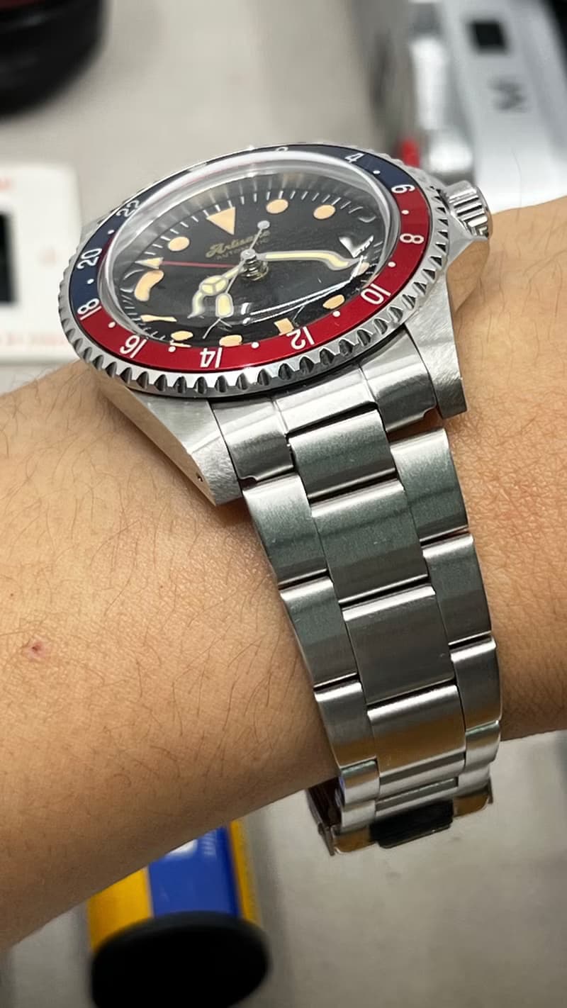 Artisane 復古風蠔式全自動 GMT 潛水錶, 兩地時計手錶, Watches