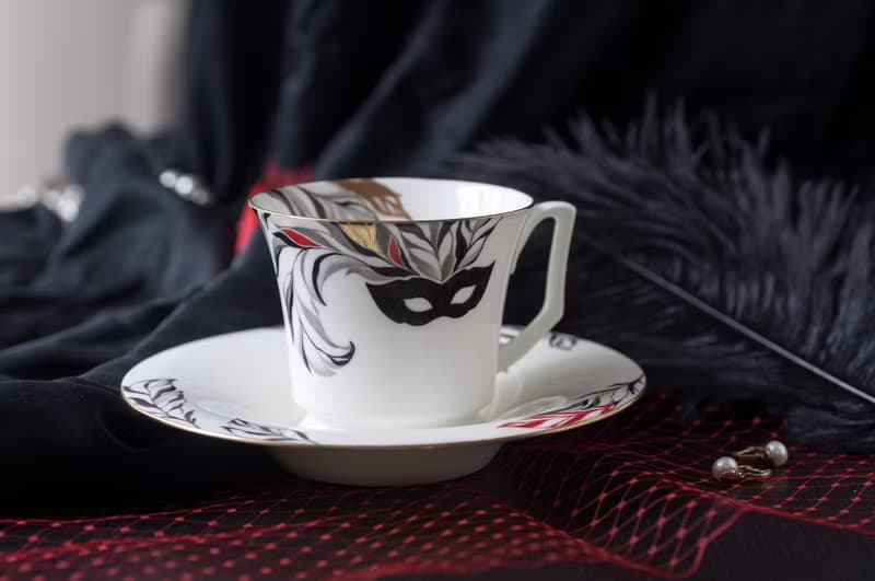 茶杯、茶具、瓷杯、餐桌布置、音乐爱好者、戏剧爱好者礼品