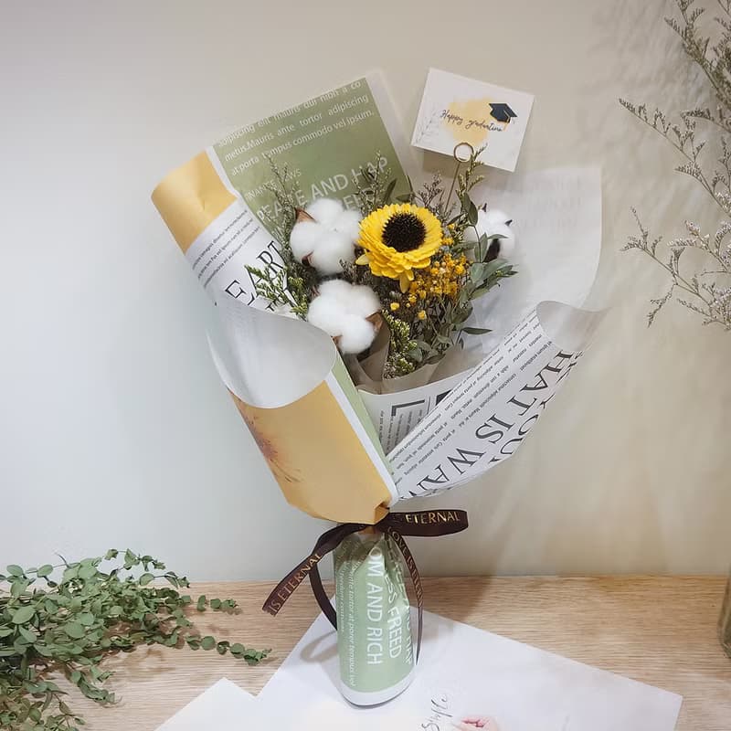 嚮往的我們向日葵畢業花束小款 /乾燥花束/永生花/太陽花