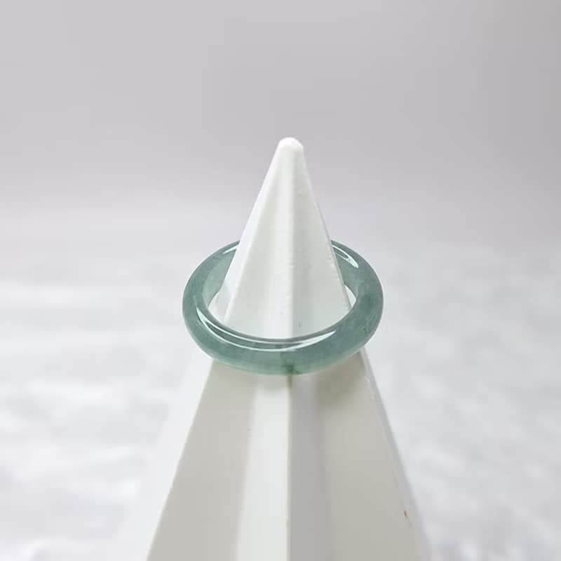 瓜料起光藍水戒指 玉戒 國際圍近5 內徑13.6 | 天然A貨翡翠