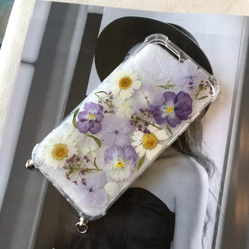 【茜作】乾燥花手工定制滴膠手機殼