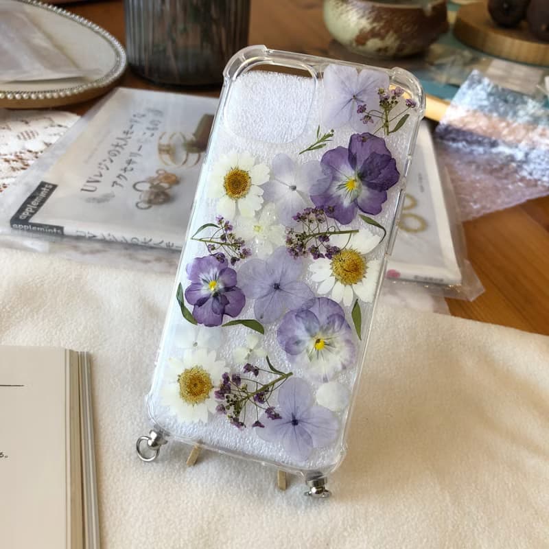 【茜作】乾燥花手工定制滴膠手機殼