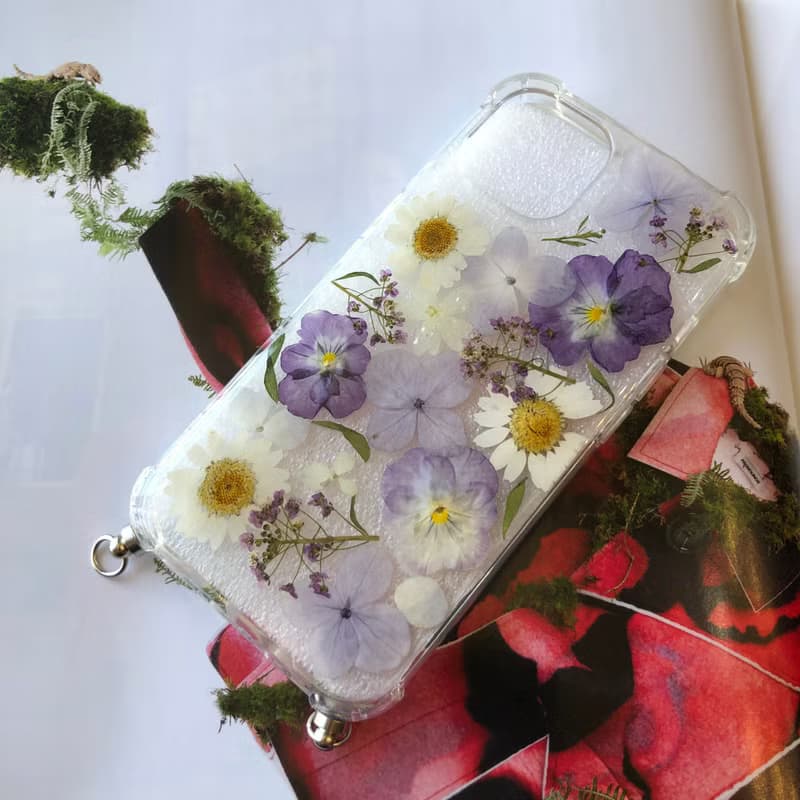 【茜作】乾燥花手工定制滴膠手機殼