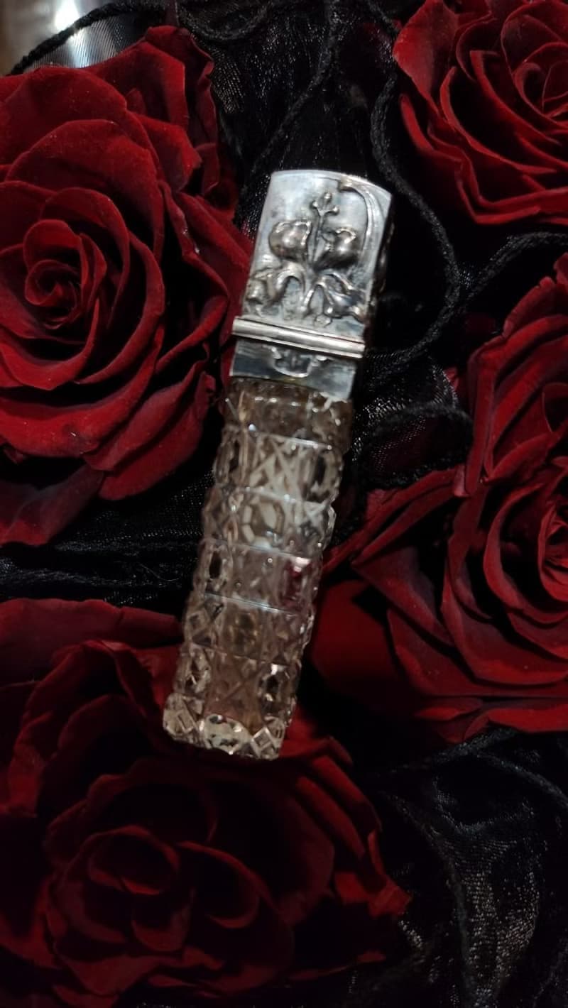 20世紀初Art Nouveau時期鳶尾花800純銀玻璃古董香水瓶聖誕禮盒