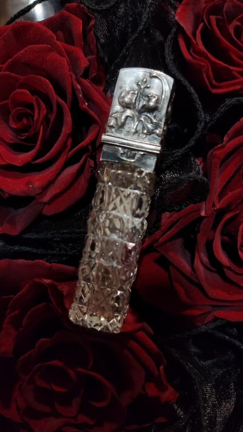 20世紀初Art Nouveau時期鳶尾花800純銀玻璃古董香水瓶聖誕禮盒