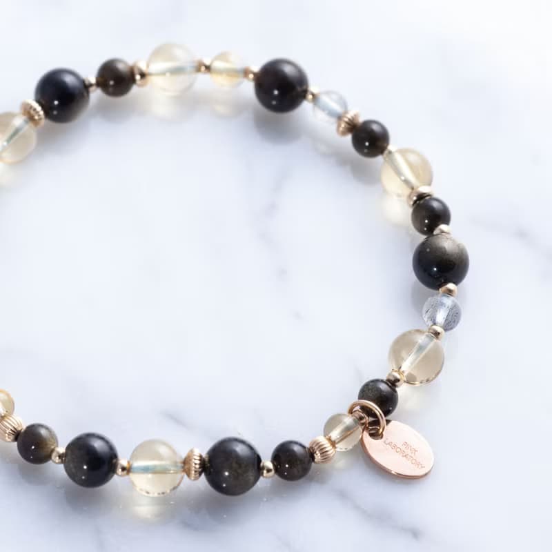 黃水晶黑曜石手鍊