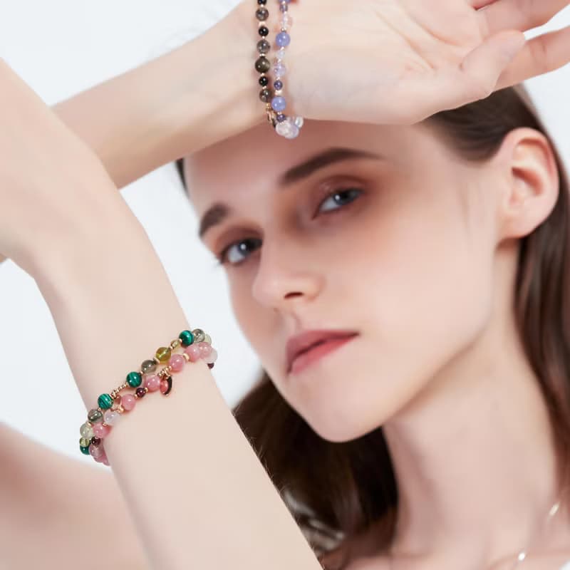 黃水晶黑曜石手鍊