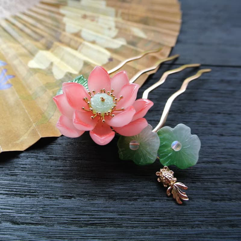 【墨徽閣】滿荷葉軟簪/髮釵/四齒大髮梳-共七色