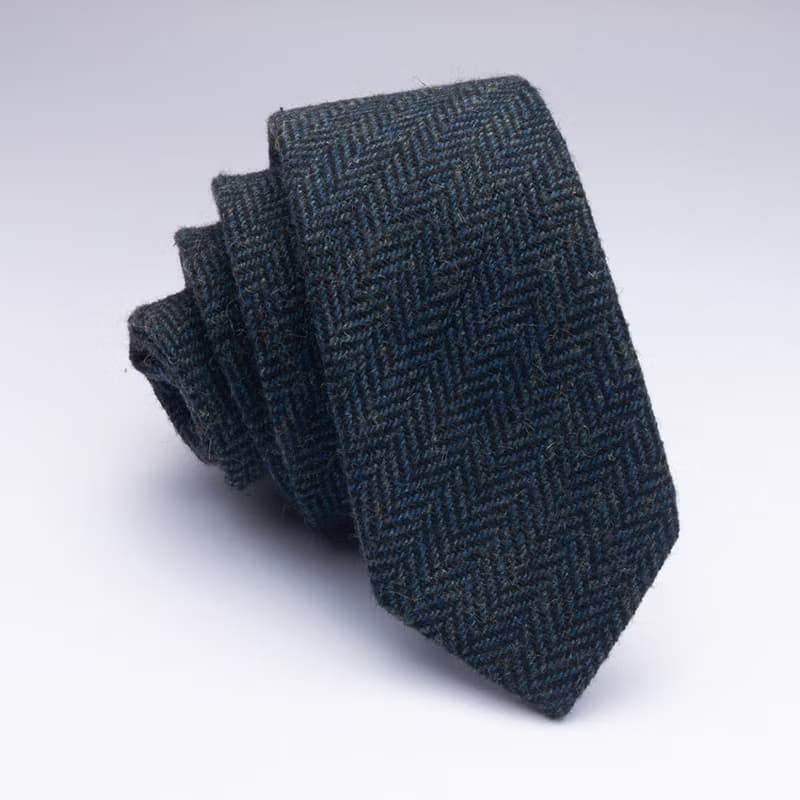 襯衣的犒賞 羊毛系列-藍魚骨紋 W1121-1