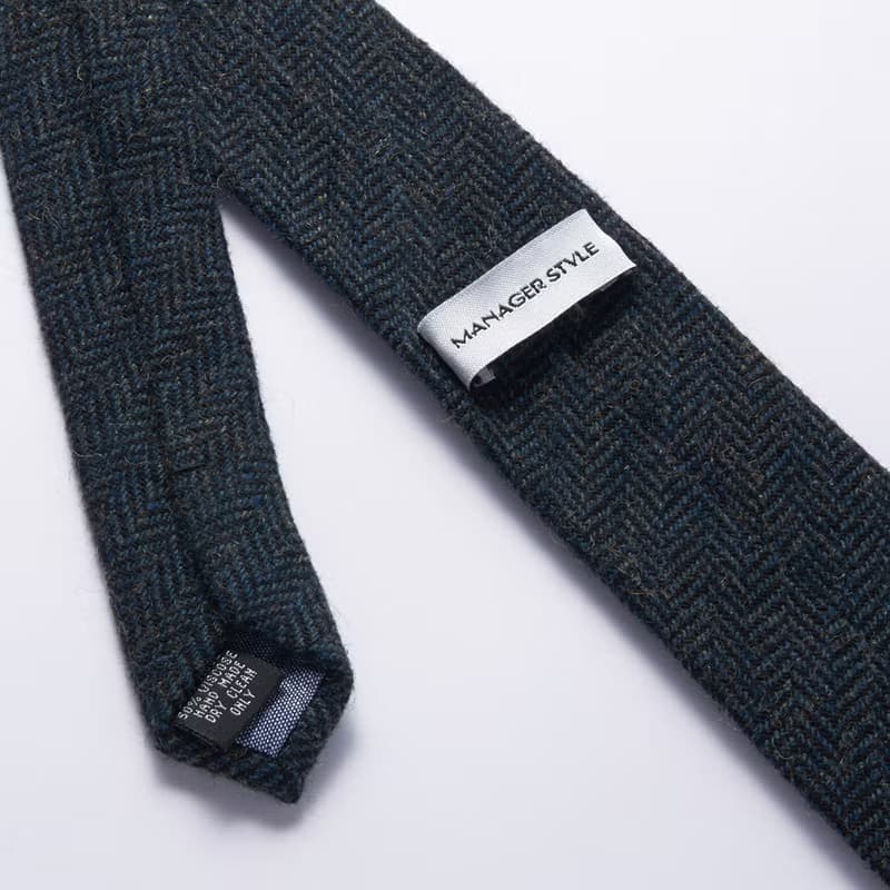 襯衣的犒賞 羊毛系列-藍魚骨紋 W1121-1