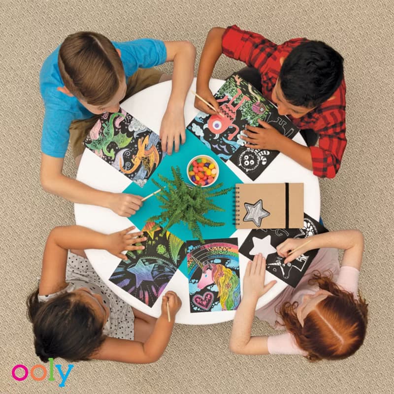 美國ooly 兒童創意刮畫迷你組 ─ 動物派對款 | 安全無毒玩轉色彩