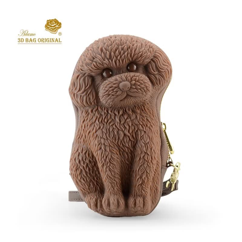 Adamo 3D Bag貴賓狗手帶包立體手機包可愛泰迪犬包包女創意鑰匙包