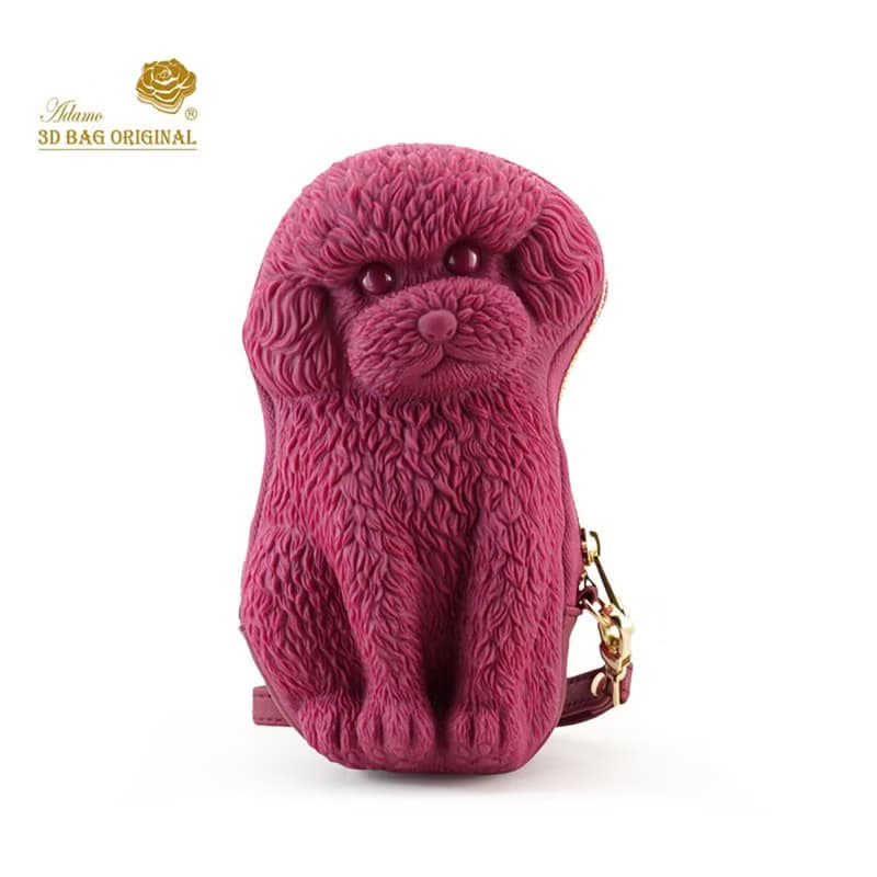 Adamo 3D Bag貴賓狗手帶包立體手機包可愛泰迪犬包包女創意鑰匙包