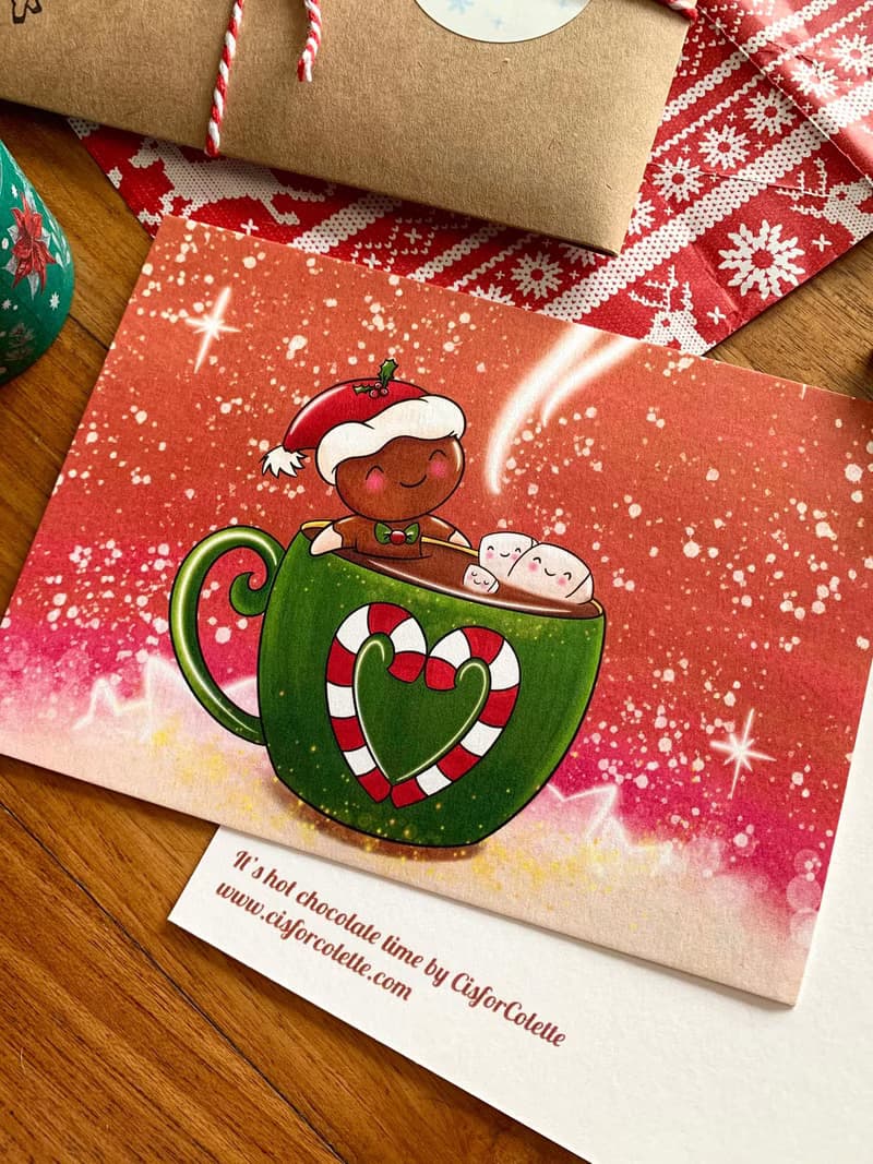 It's hot chocolate time postcard