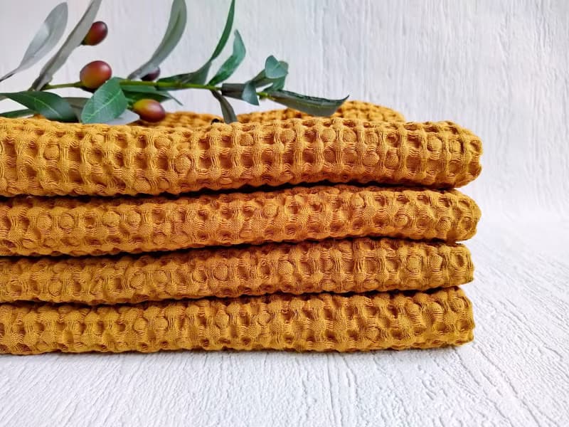 Bathroom hand towel, Linen bath towel, Organic bath towels, Waffle towel