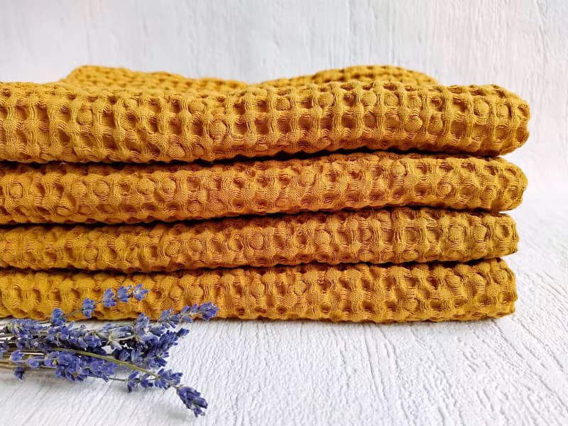 Bathroom hand towel, Linen bath towel, Organic bath towels, Waffle towel