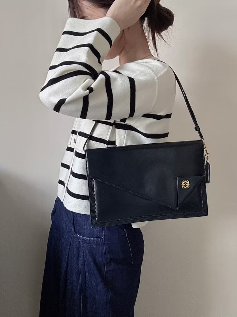 中古正品 Loewe 真皮兩用包 Puzzle Bag 幾何圖案