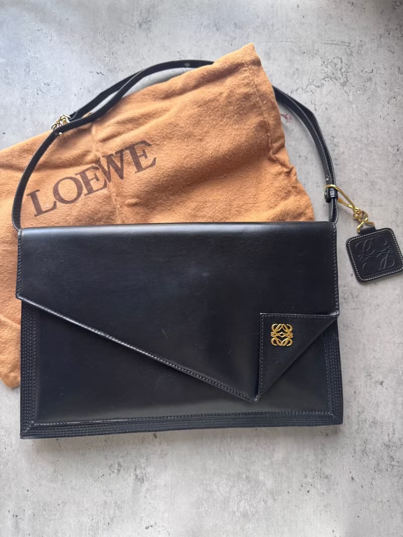 中古正品 Loewe 真皮兩用包 Puzzle Bag 幾何圖案