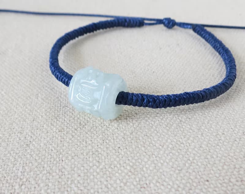 【金剛結】本命年【六字大明咒】路路通翡翠韓國蠟線手鍊Gd02開運