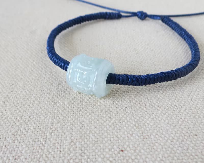 【金剛結】本命年【六字大明咒】路路通翡翠韓國蠟線手鍊Gd02開運