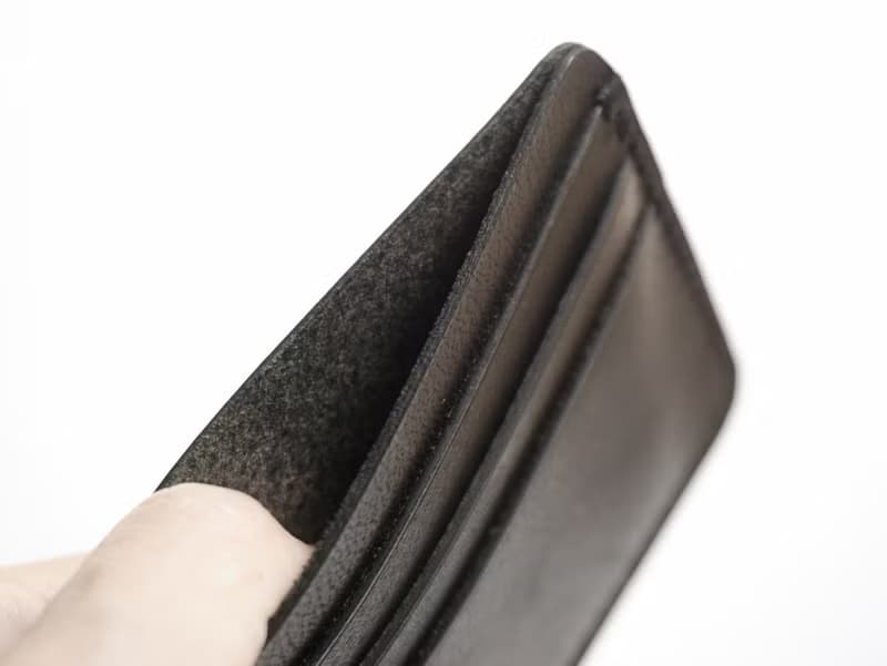 Leather Card Holder / Wallet / Card Organiser in Black Buffalo Leather