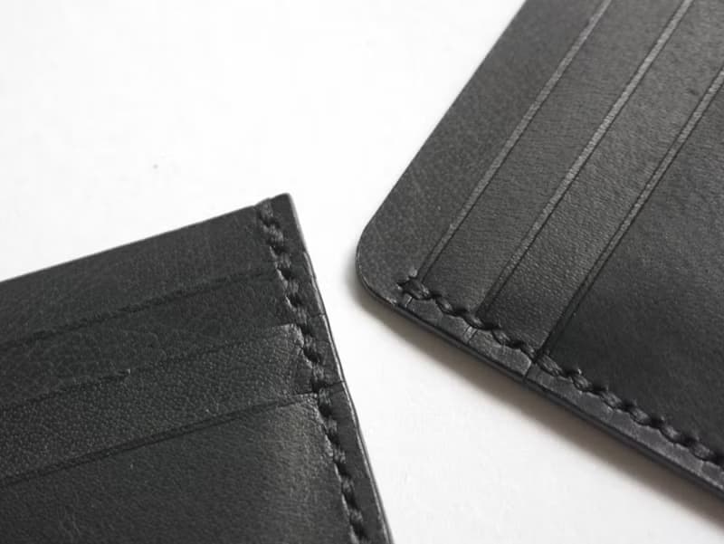 Leather Card Holder / Wallet / Card Organiser in Black Buffalo Leather