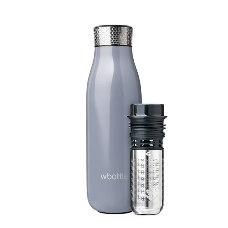 01LIV x wbottle 500ml不銹鋼雙層真空茶滤防漏保溫瓶環保杯灰色