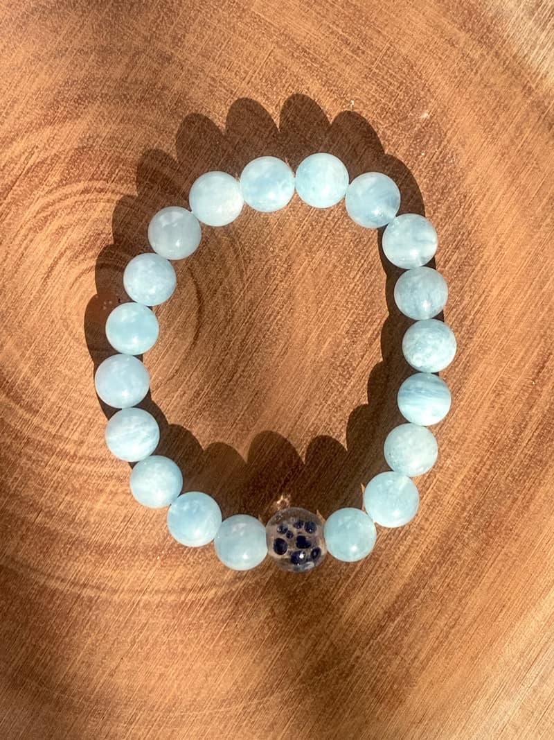 海藍寶古法琉璃珠手鍊手串